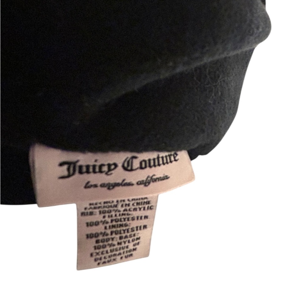 Juicy Couture Quilted Beanie Hat with Faux Fur Pom, OS - Picture 4 of 5